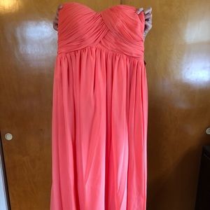 Formal or Bridesmaid coral full length dress